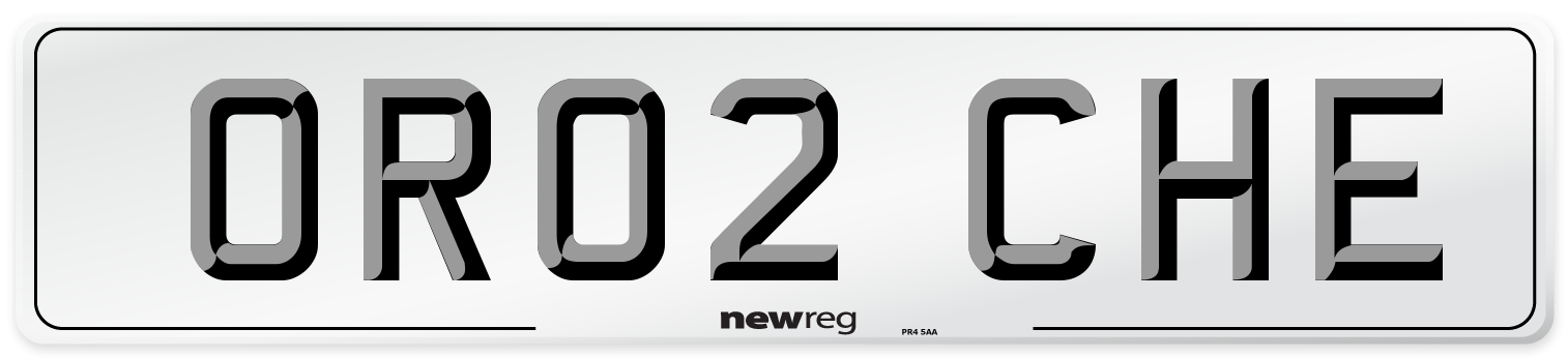 OR02 CHE Number Plate from New Reg